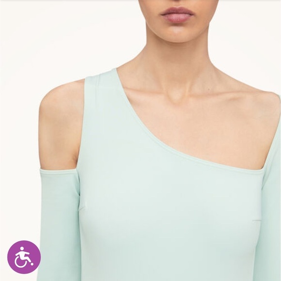 NWT Wolford Cold Shoulder Winter Green Warm Up Jumpsuit - Picture 4 of 10